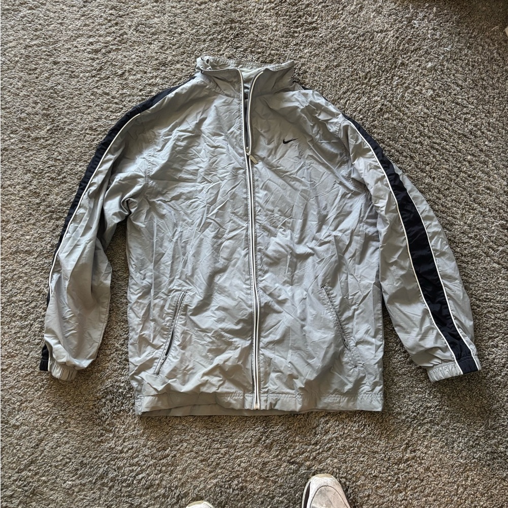 Nike Gray and Black Windbreaker Jacket